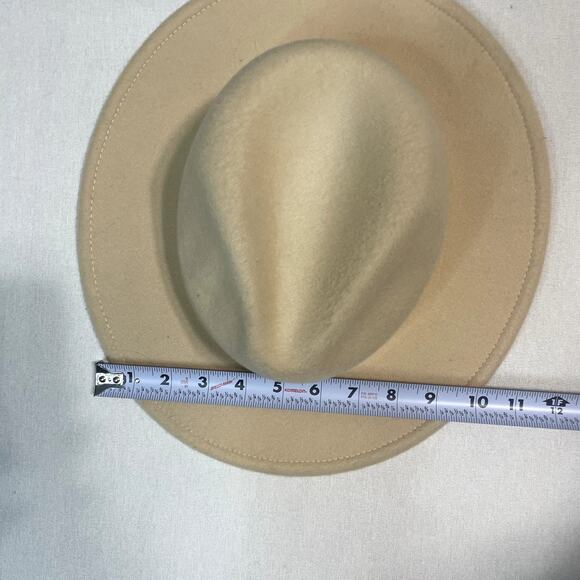 Bailey's Blossoms Felt Wide Brim Fedora‎ Hat Tan with Ribbon Band - Size Adult - Picture 6 of 7